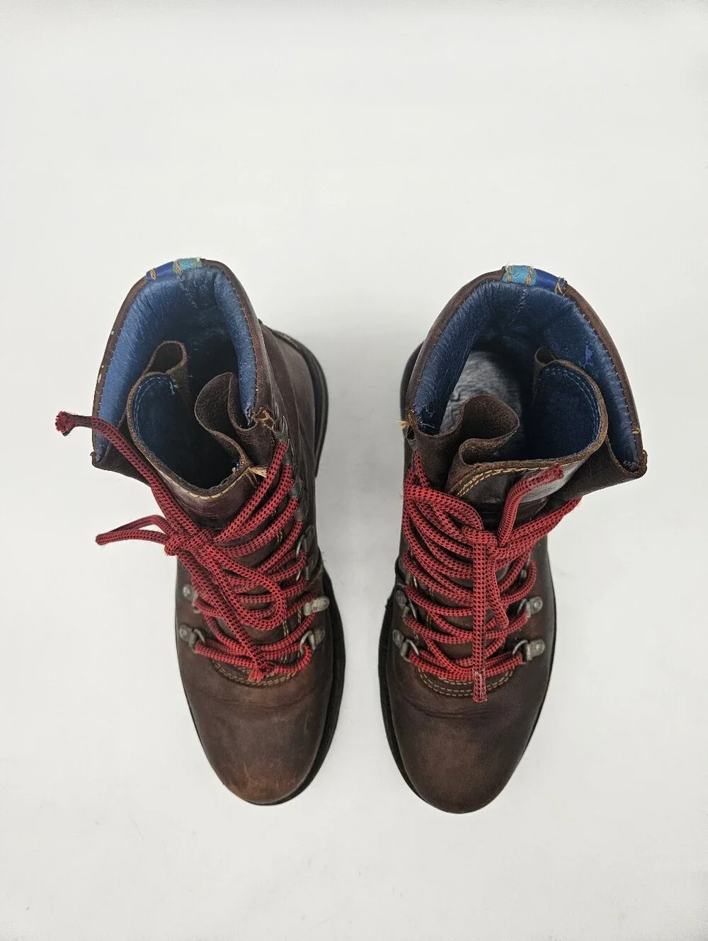 John Fluevog Brown Banker Soros Lace Up Leather Boots Mens Sz 7